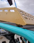 Top view of Can-Am X3 DIY roof rack mounted on radius roll cage