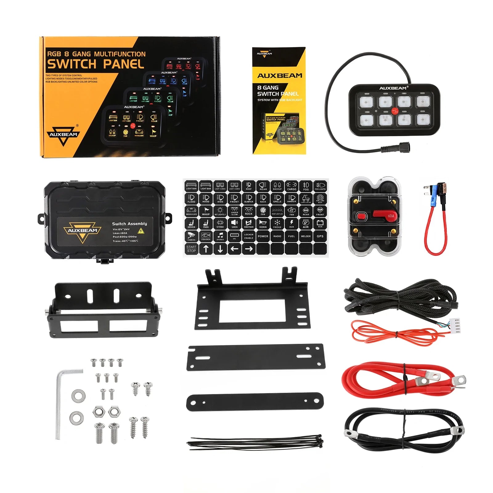 8 Gang RGB Switch Panel with APP AR-800 by Auxbeam 8 Gang RGB Switch Panel with APP AR-800 by Auxbeam