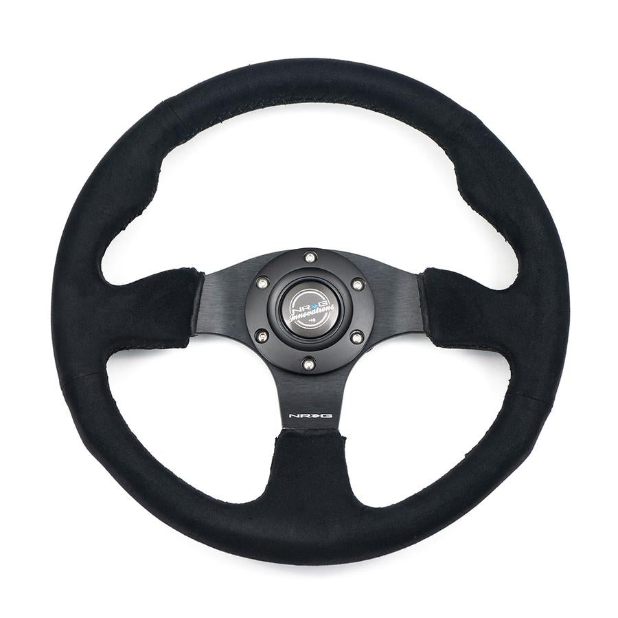 NRG Innovations Reinforced Sport Steering Wheel - 350mm Full Aluminum, Lightweight, 6-Bolt Universal Fit