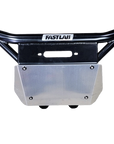 Fastlab winch bumper for Polaris RZR Pro R and Turbo R, featuring a black tubular frame and silver skid plate