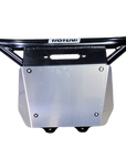 Fastlab winch bumper for Polaris RZR, shown with black tubing and a silver skid plate against a black background