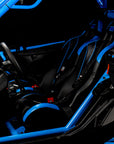 Simpson Racing Can-Am Maverick R / X3 Vortex Front Seat Package - Blue in a vehicle