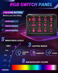 12-Gang Switch Panel With RGB And Remote Control Bluetooth App by GG Lighting