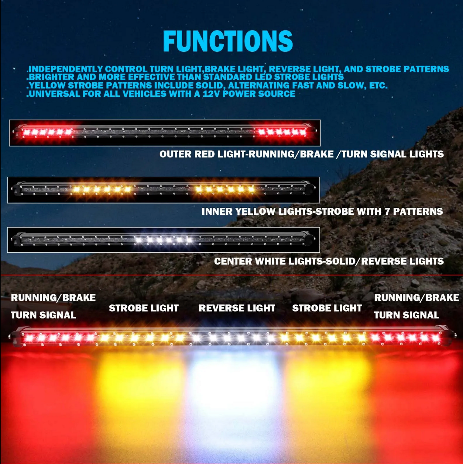 Chase LED Light Bar With Built In Strobe 32&quot; by GG Lighting