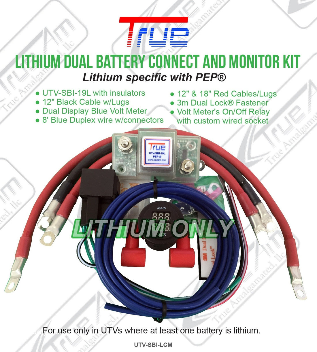 TrueAm UTV Lithium Dual Battery Connection and Monitor Kit