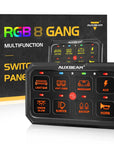 RA80 XL - Large 8 Gang RGB Switch Panel by Auxbeam