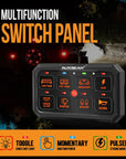 RA80 XL - Large 8 Gang RGB Switch Panel by Auxbeam