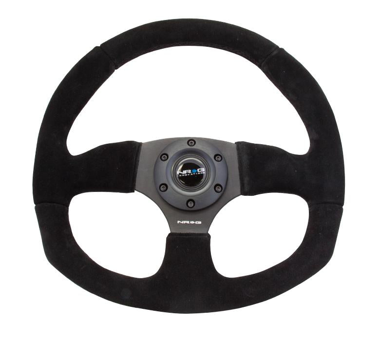 NRG Innovations Flat Bottom Steering Wheel Suede