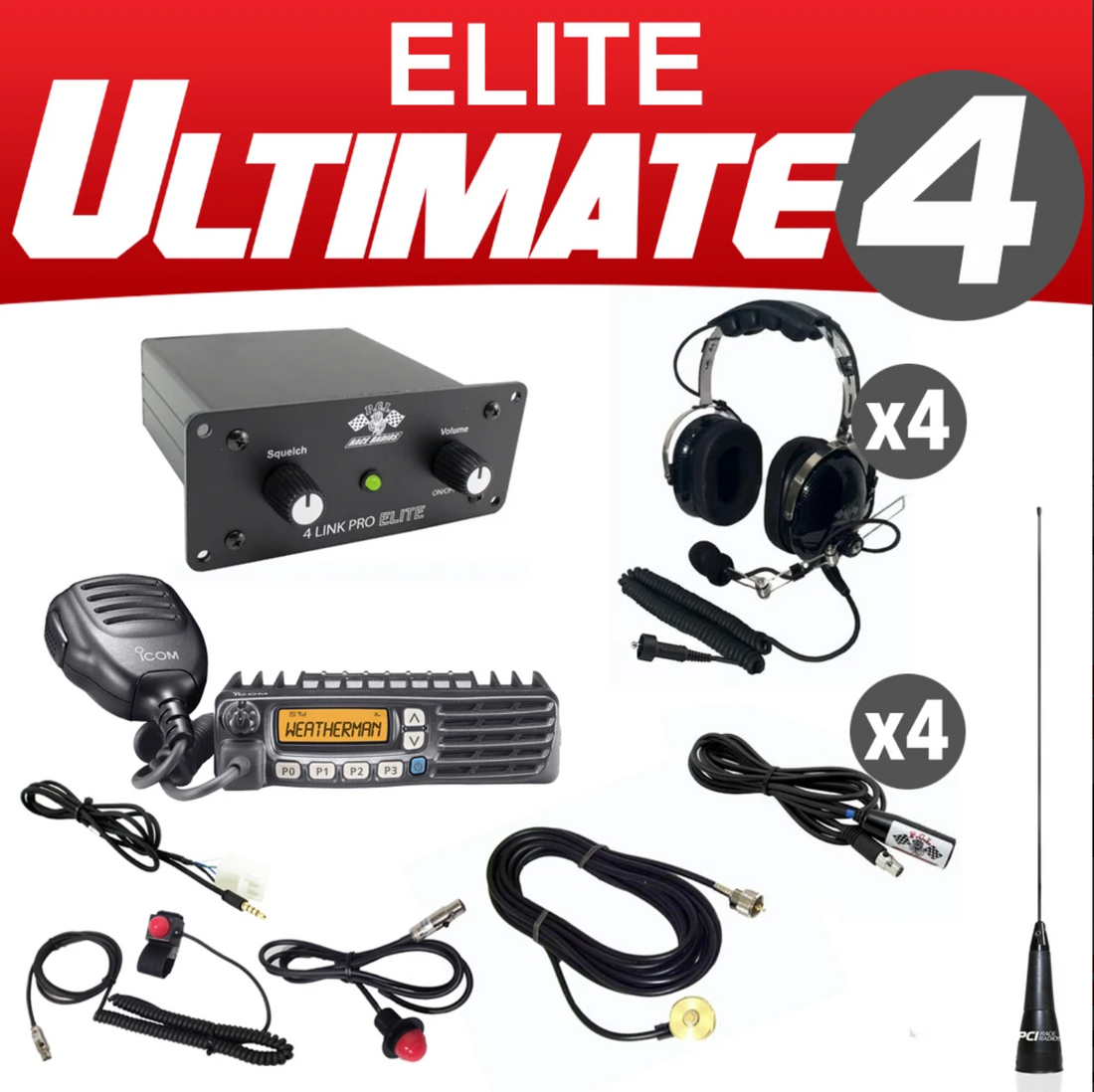 PCI Race Radios Elite Ultimate 4 Intercom Packages