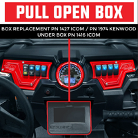 PCI Race Radios Polaris RZR Pull-open Box Replacement Radio and Intercom Bracket