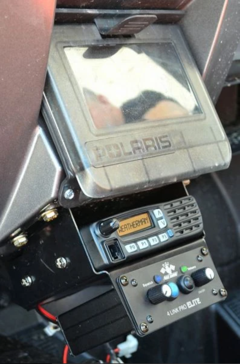 PCI Race Radios Polaris RZR Under Pull-open Box ICOM Radio and Intercom Bracket
